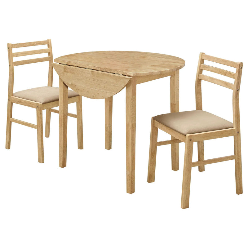 3 Piece Dining Set With Drop Leaf Table And Upholstered Chairs by HouseOfZazla