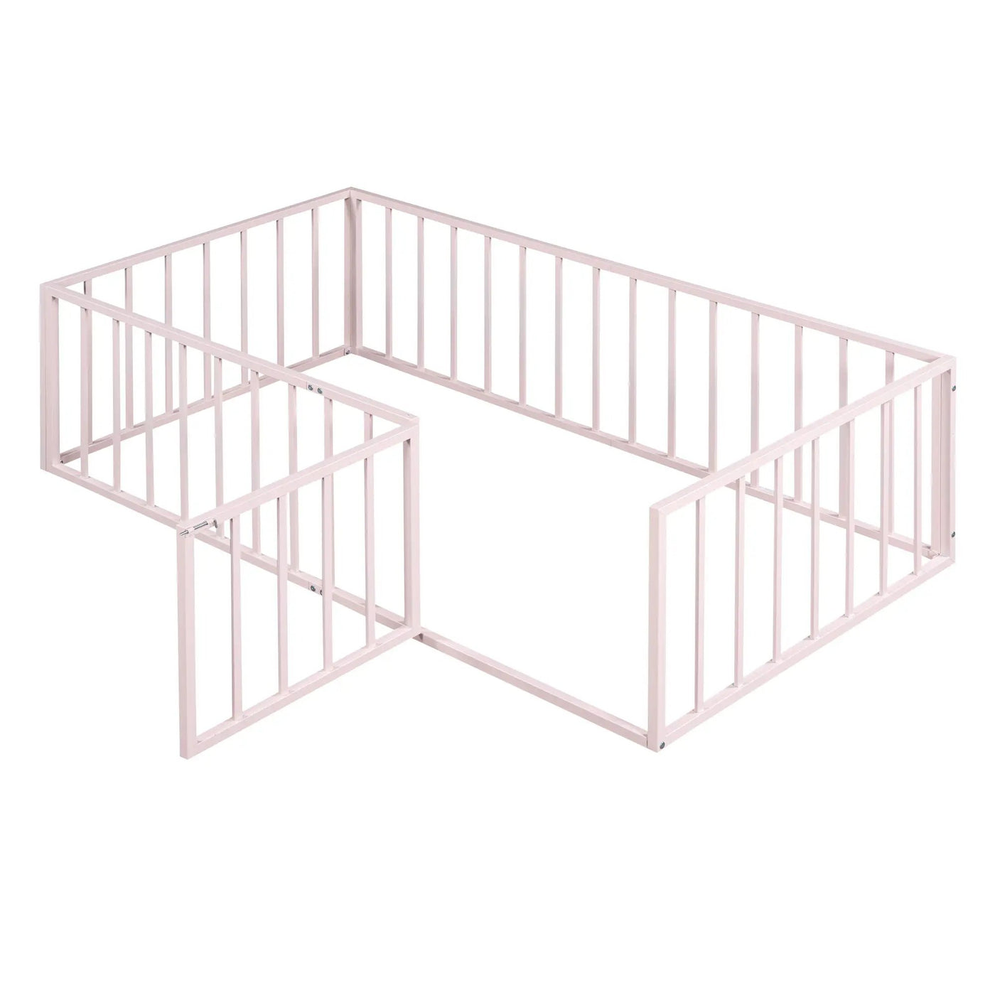 Metal Floor Bed Frame With Fence And Door by Unique Piece Furniture