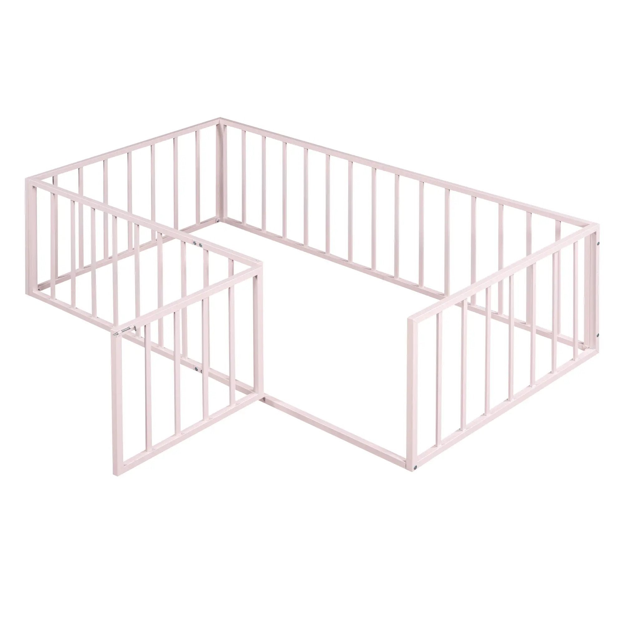 Metal Floor Bed Frame With Fence And Door by Unique Piece Furniture