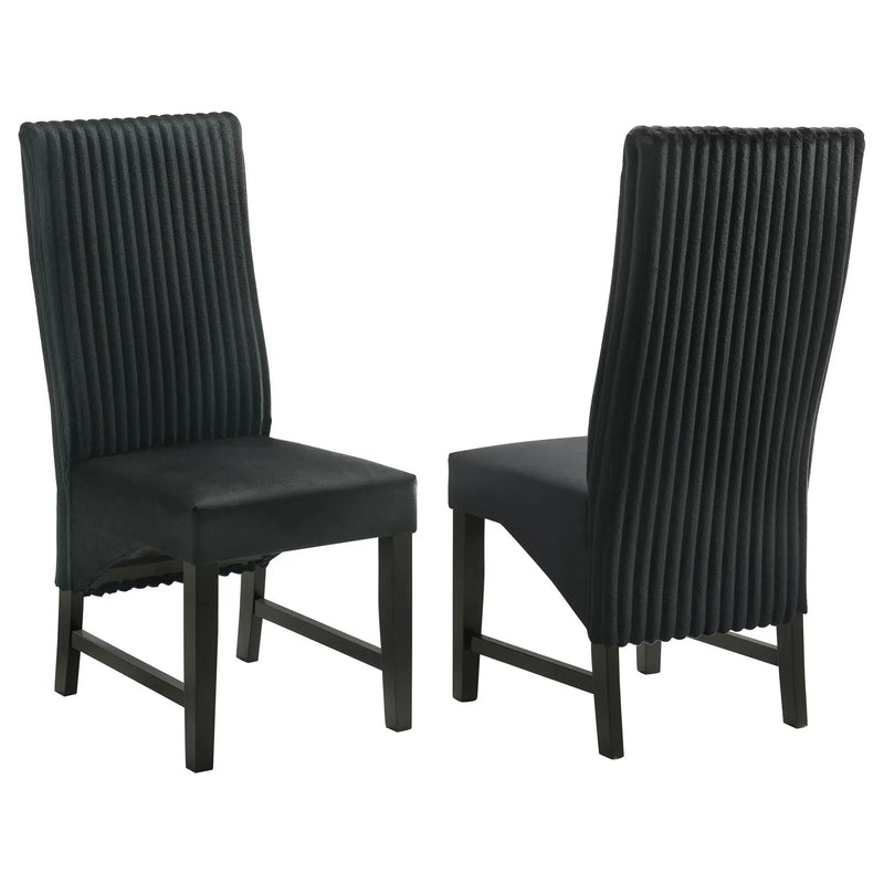 Barrand Upholstered Dining Side Chair Black (Set of 2) by Unique Piece Furniture