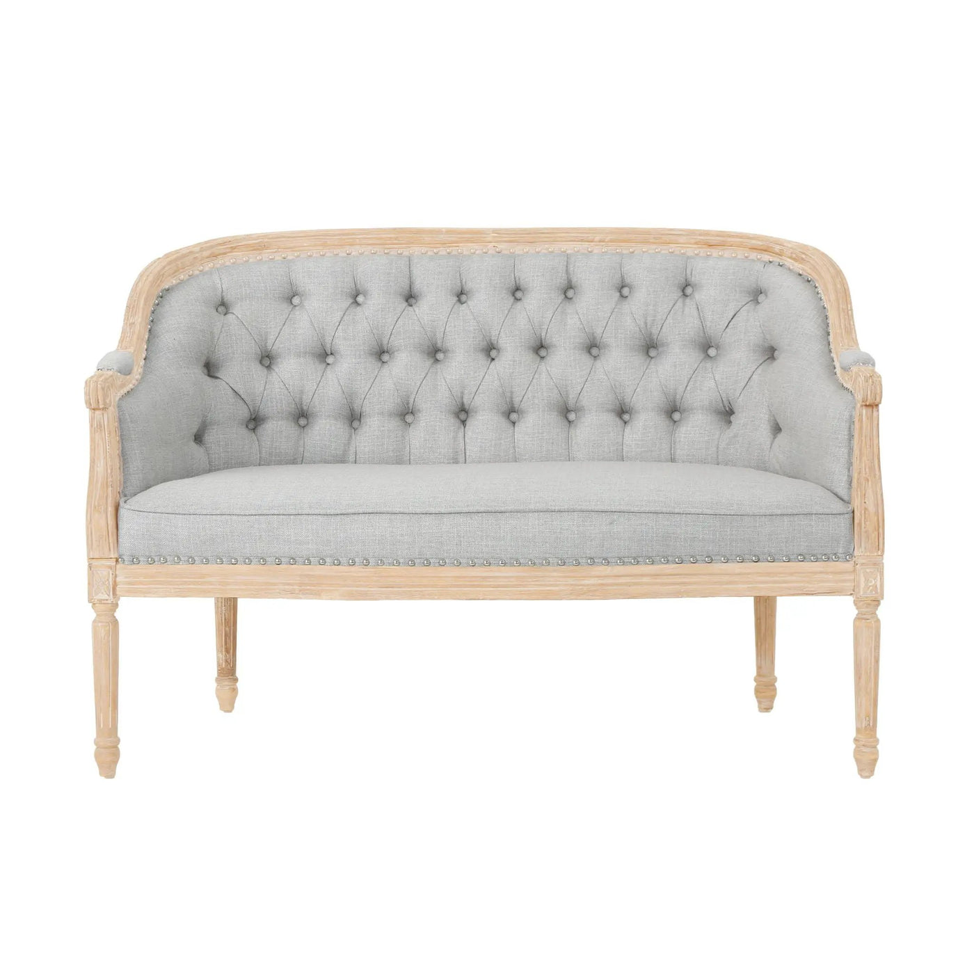 French Country Chesterfield Style Tufted Loveseat by HouseOfZazla