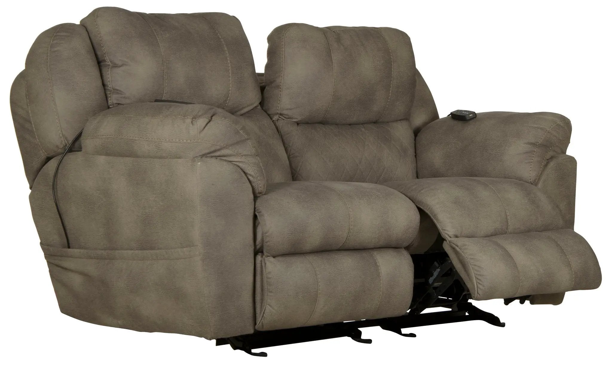 Flynn - Power Lay Flat Rocking Loveseat With Power Adjustable Headrest & Lumbar And Dual Heat & Massage - Fig by Unique Piece Furniture