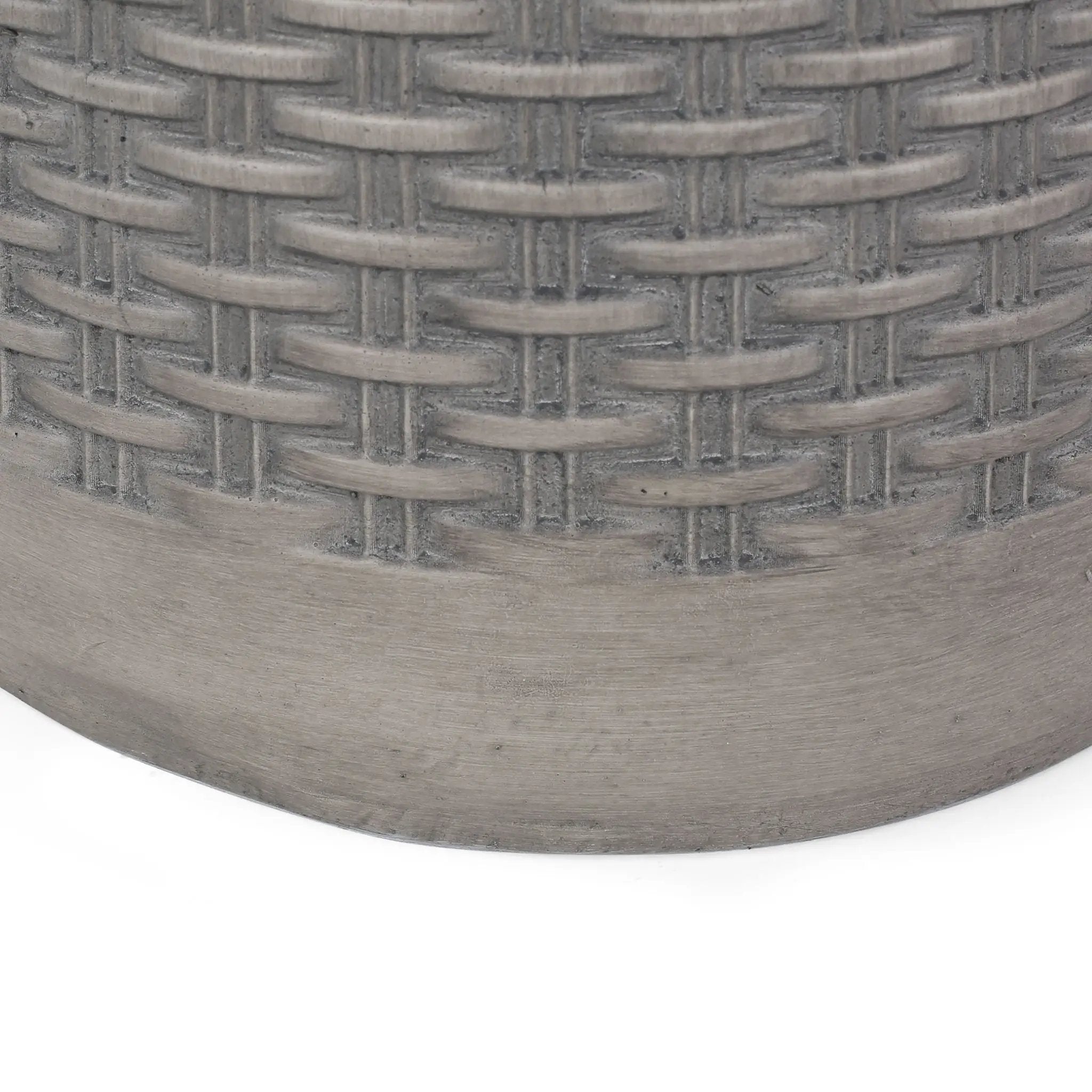 Outdoor Lightweight End Table Round Concrete - Natural by HouseOfZazla