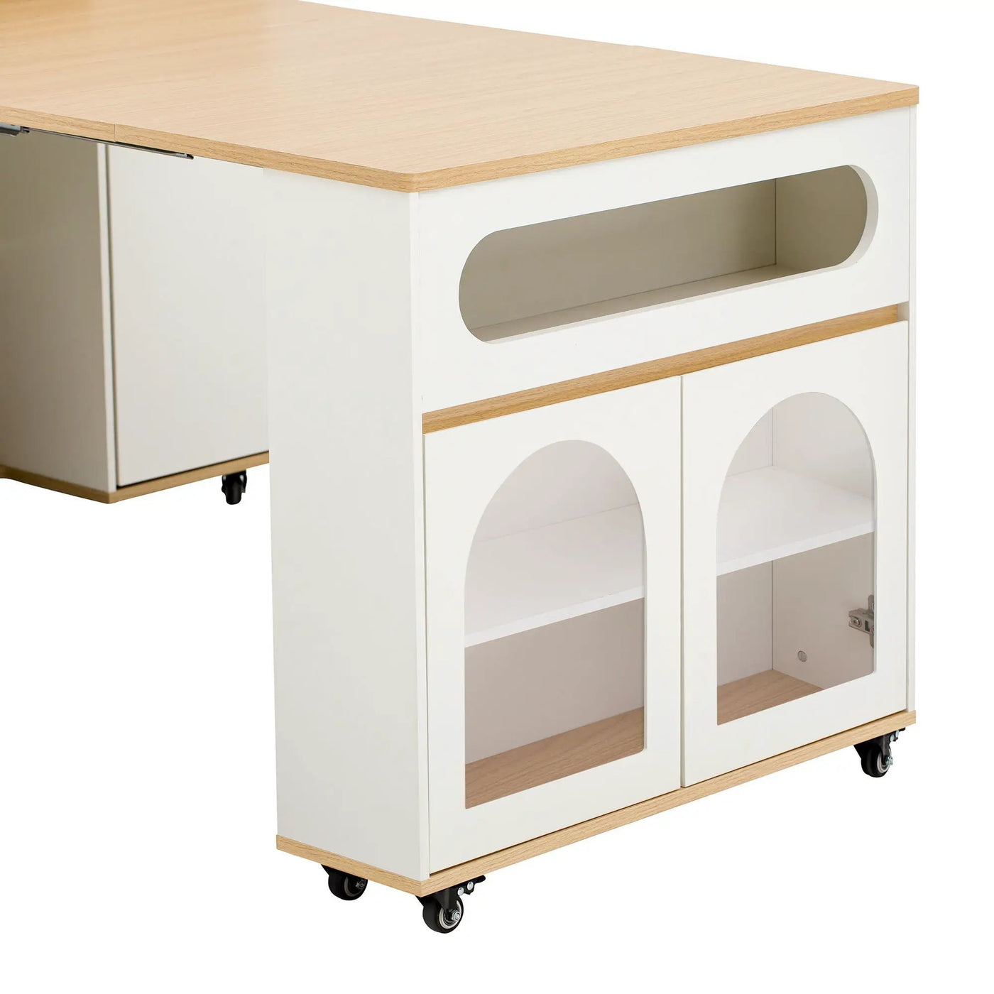 Extendable Dining Table With Folding Top, Rolling Kitchen Island With Drawers And Power Outlet by HouseOfZazla