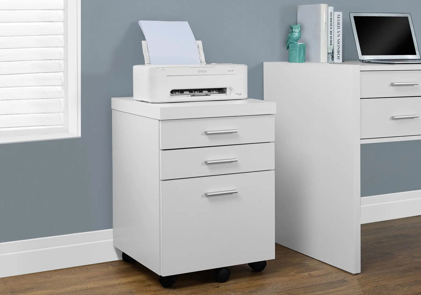 Rolling Mobile File Cabinet with Storage Drawers & Printer Stand by HouseOfZazla