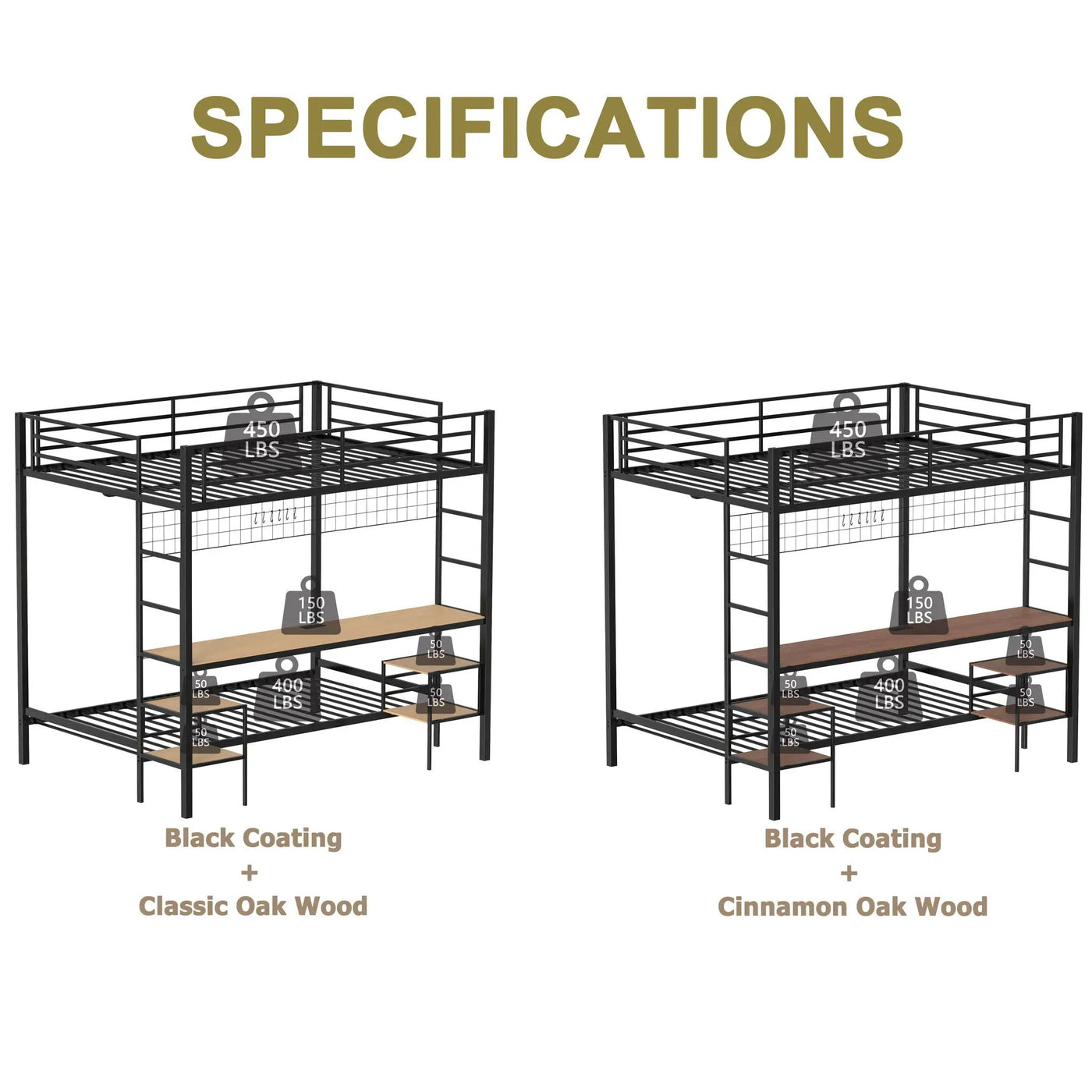 Ethan - Bunk Bed With Desk, Charging Station, Storage Shelves by HouseOfZazla