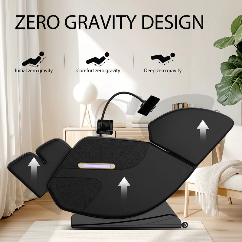 Massage Chair Recliner With Zero Gravity, Full Body Air Pressure - Black by HouseOfZazla
