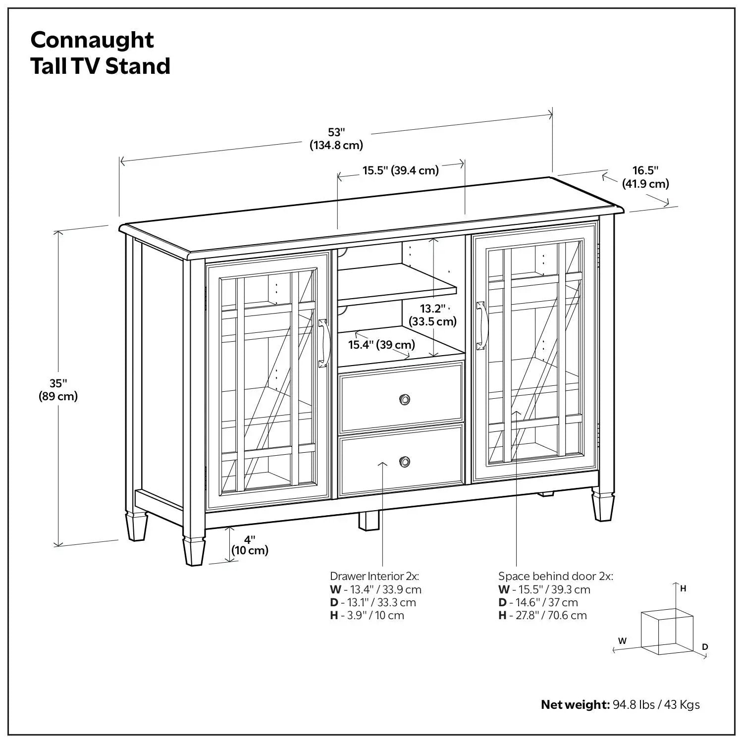 Connaught - Tall TV Stand - Brown by Unique Piece Furniture