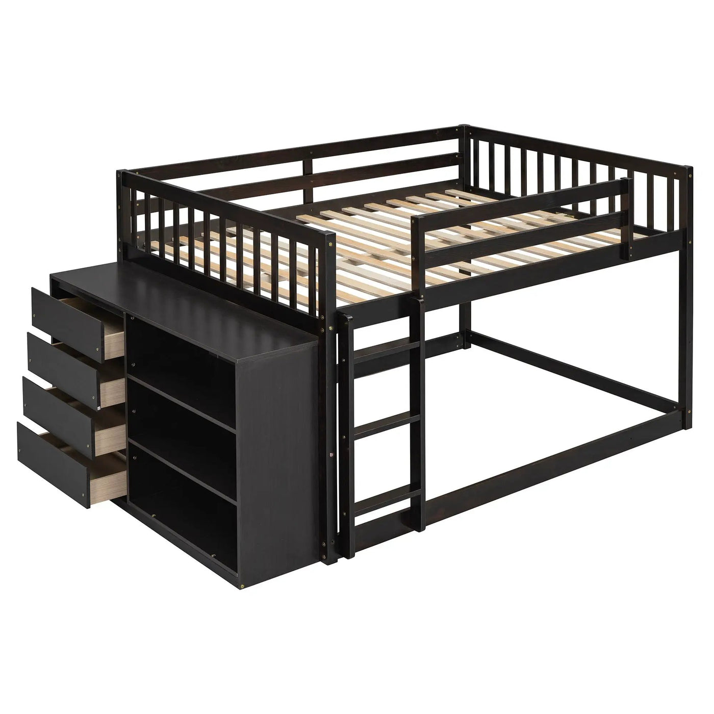 Bunk Bed With 4 Drawers and 3 Shelves by HouseOfZazla