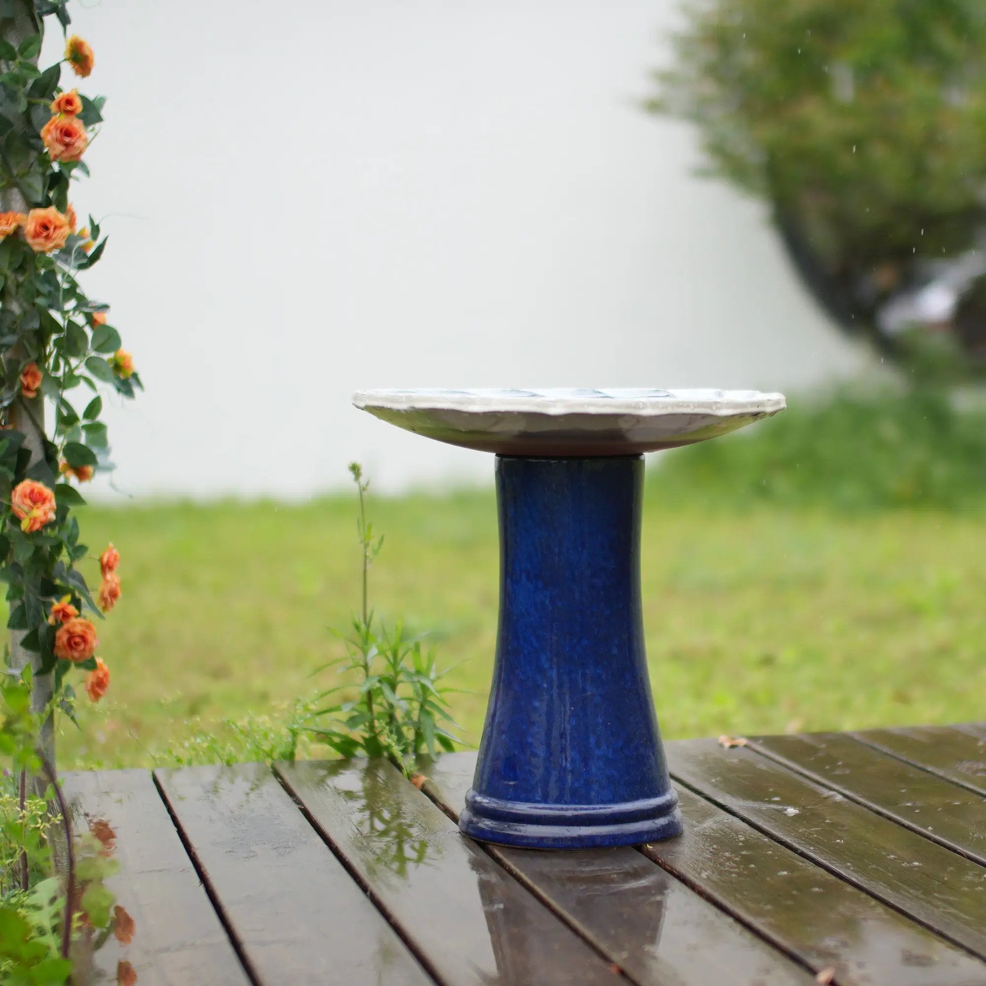Handmade Glazed Ceramic Bird Bath by HouseOfZazla