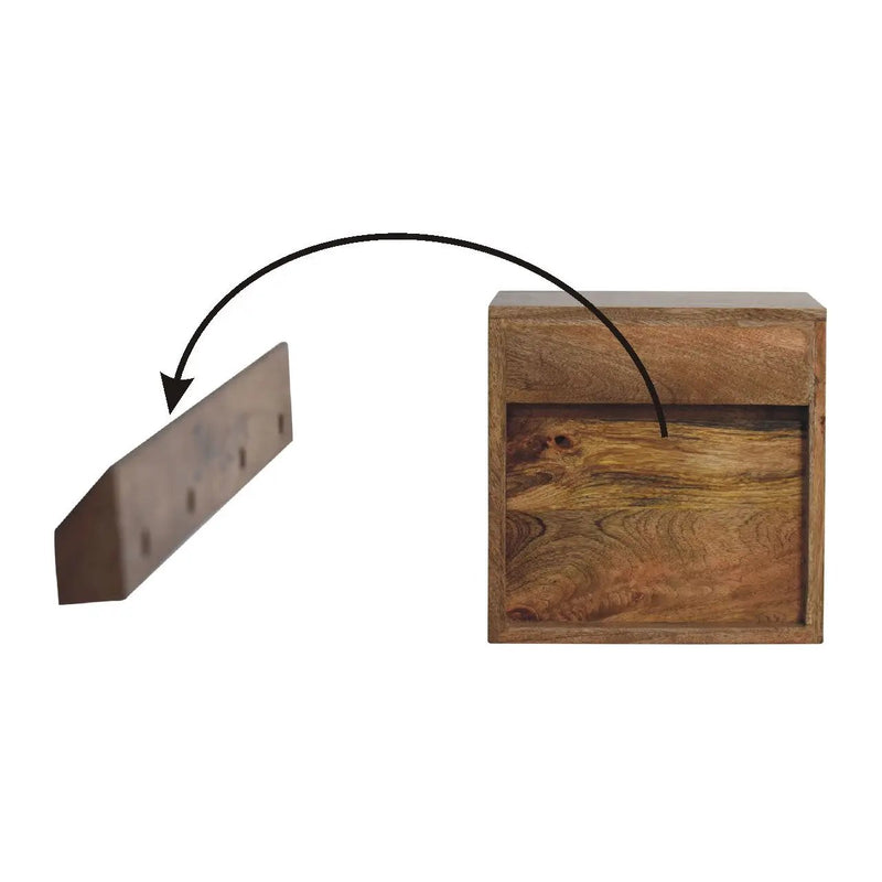 Solid Wood Floating Mini Classic Bedside Table by HouseOfZazla
