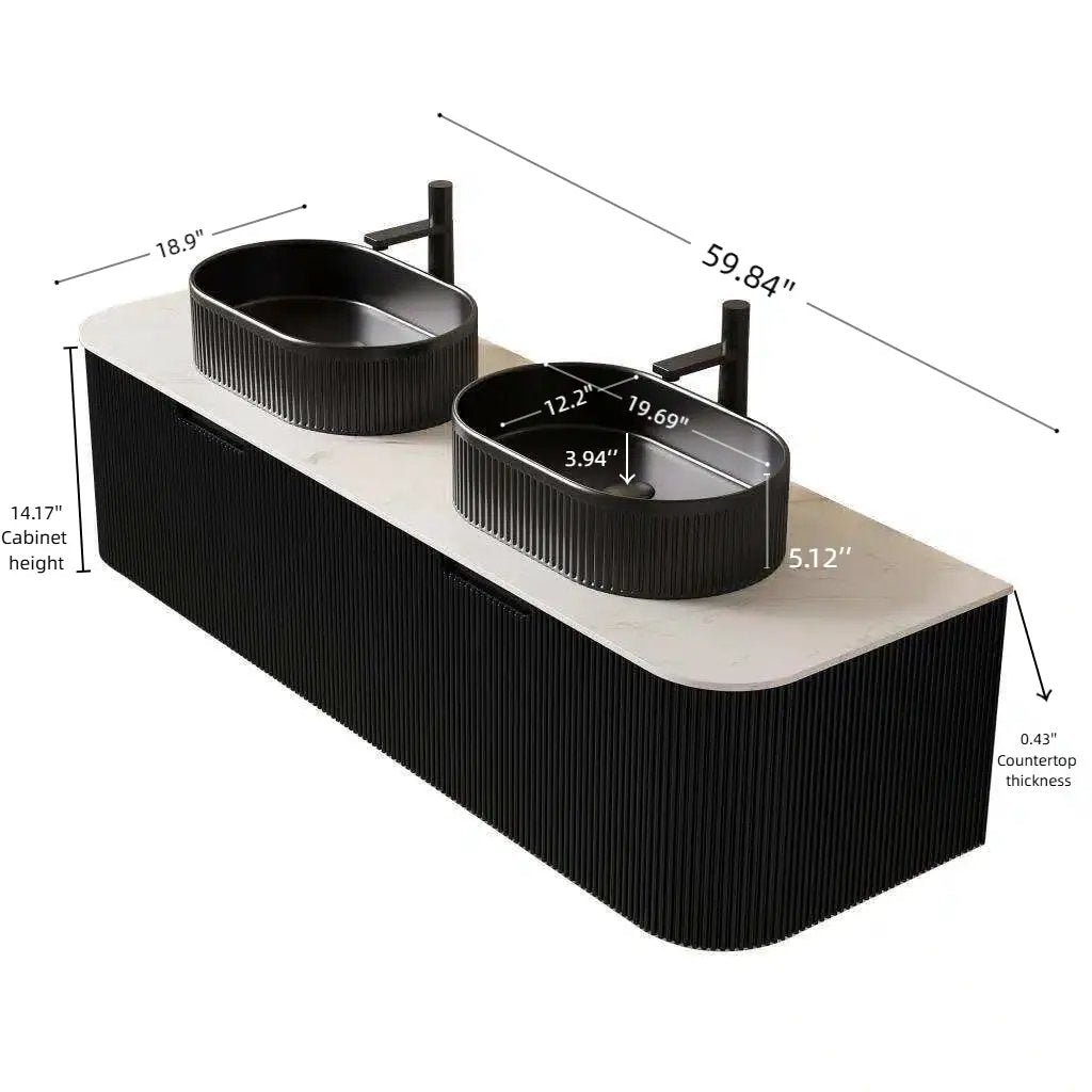 Dina 60" Bathroom Vanity & Sinks by HouseOfZazla