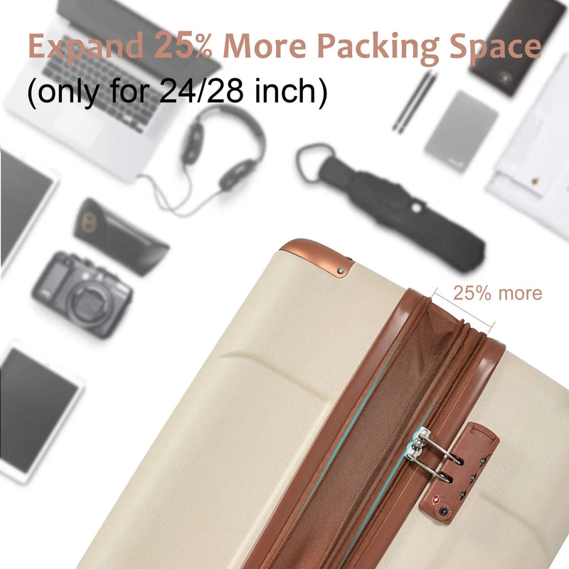 Lightweight Durable ABS Hardshell Luggage - 24-inch by HouseOfZazla