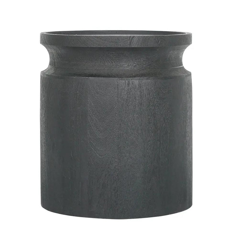 Black Wooden Cylinder Side Table by HouseOfZazla