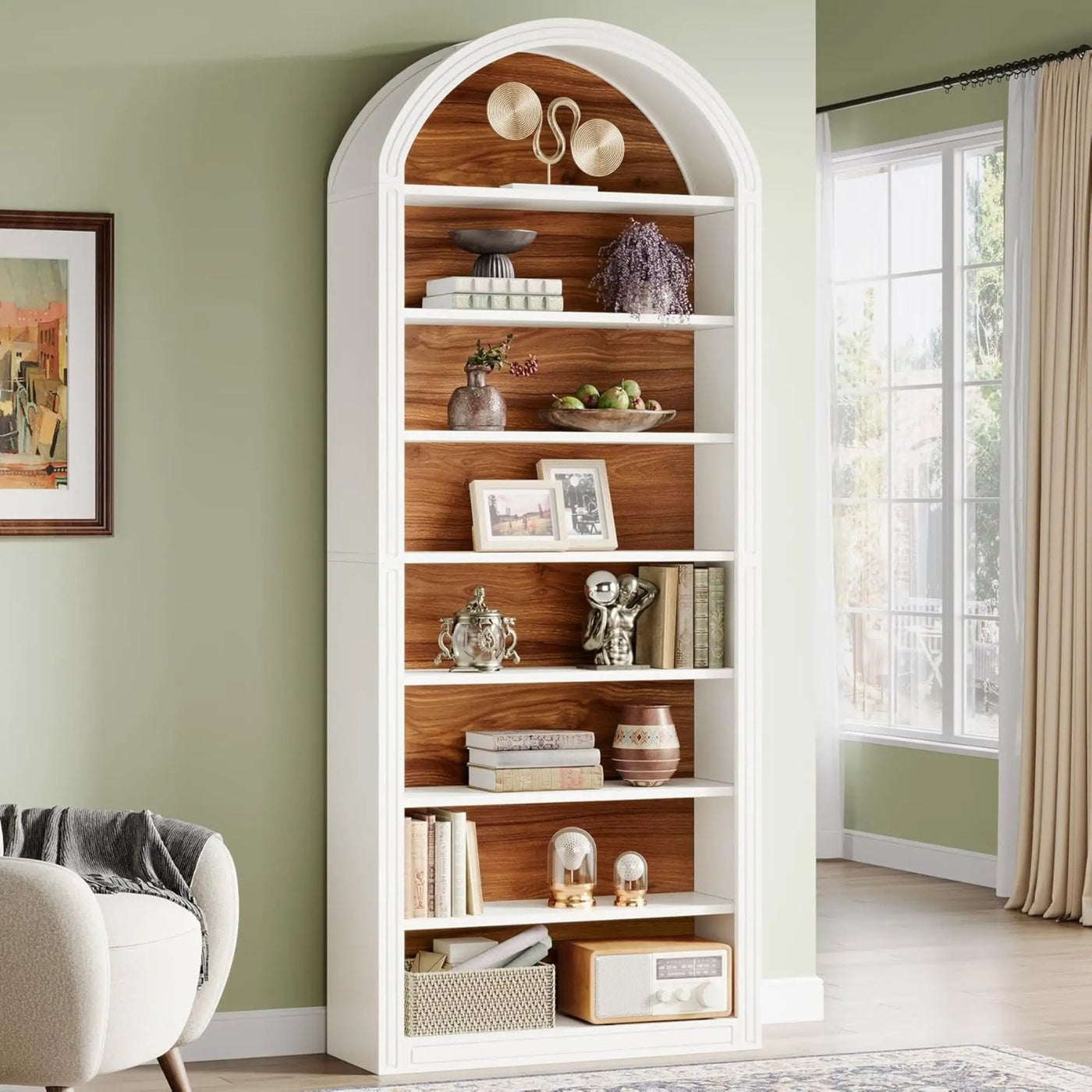 8 Tier Arched Open Display Shelving Unit For Living Room by HouseOfZazla
