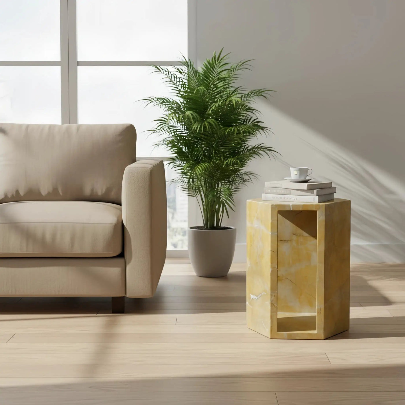 Modern Minimalist Hexagon Side Table by HouseOfZazla
