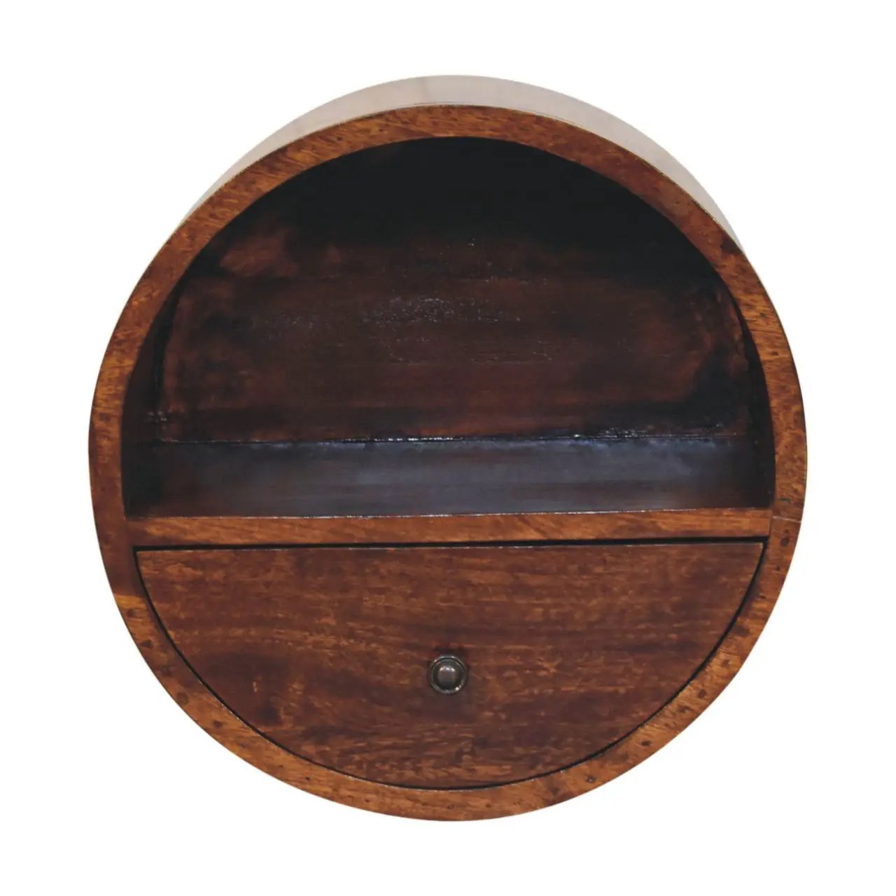 Floating Circle Bedside Table - Chestnut by HouseOfZazla