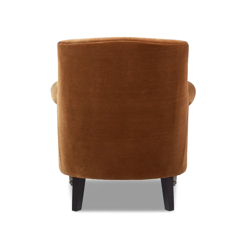 Eloise 30' Pleated Sock Arm Accent Armchair, Burnt Orange Performance Velvet by HouseOfZazla
