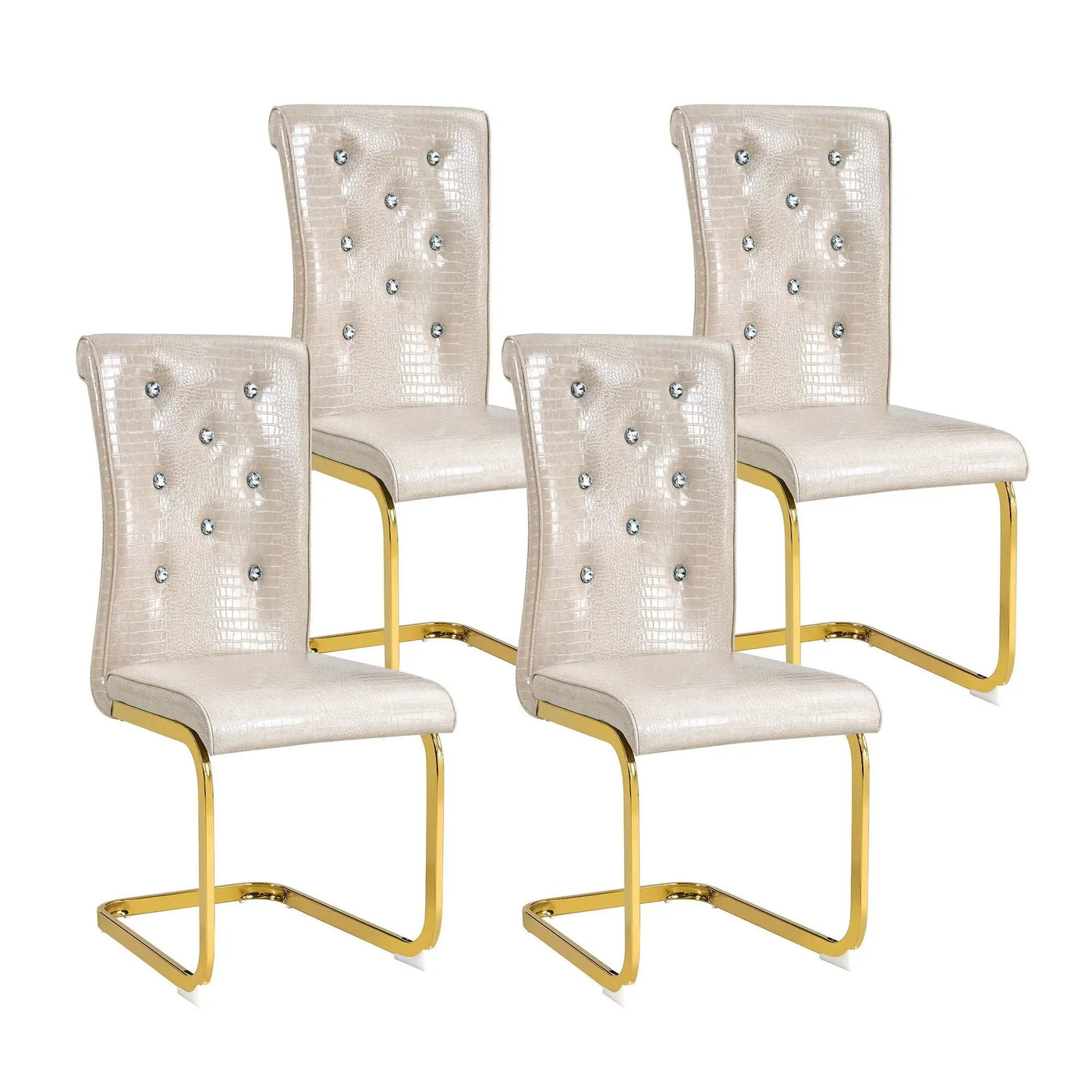Elegant Design Alligator Skin Upholstered Dining Chairs by HouseOfZazla