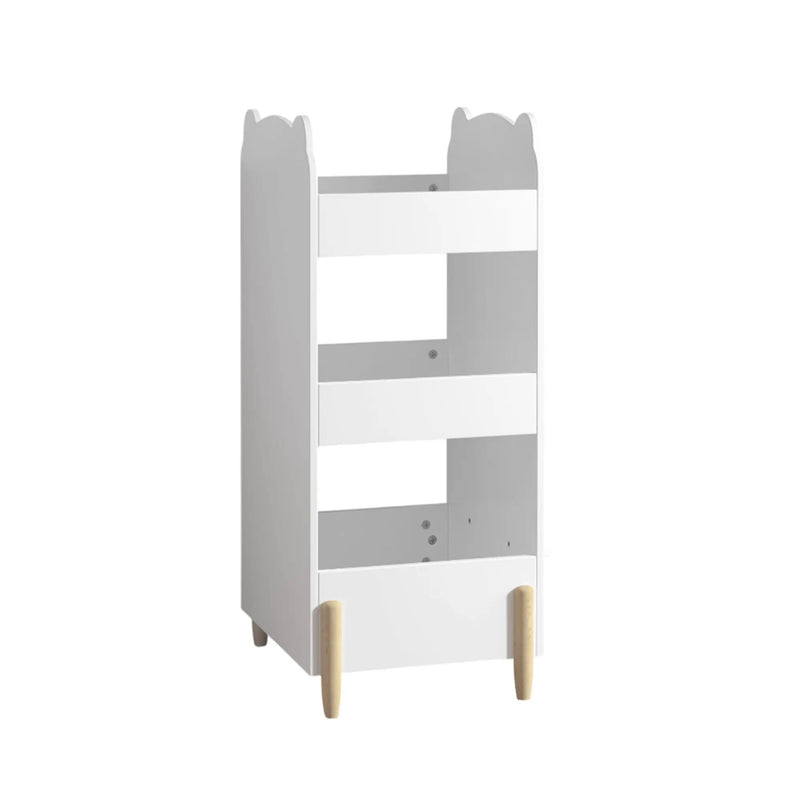 Bear Shaped Bookshelf With Chalkboard Side, 3-Tier Storage Organizer For Playroom - White by HouseOfZazla