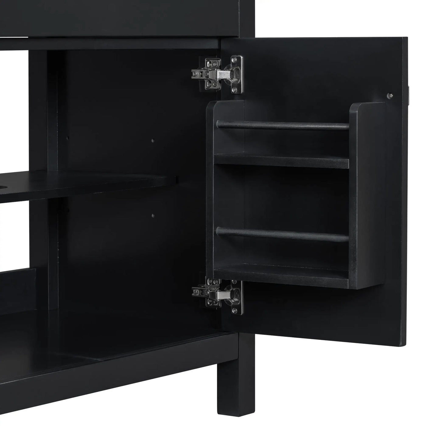 Bathroom Vanity With Ceramic Sink, Modern Single Bathroom Cabinet With 2 Doors And A Shelf, Soft Close Doors by HouseOfZazla