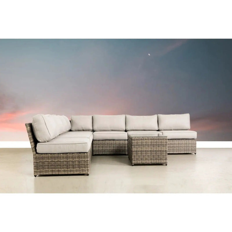 Comfortable Modern Patio Rattan Sectional Set With Cushions by Unique Piece Furniture