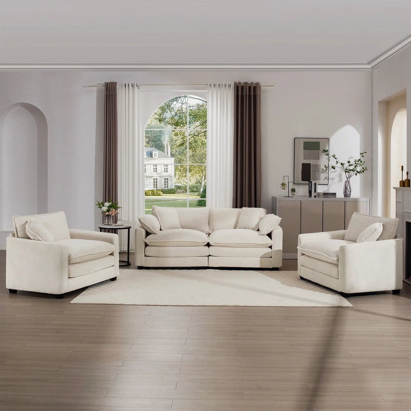 Elegant Oversized Sectional Sofa Set With Deep Seats And Flexible Layout by HouseOfZazla