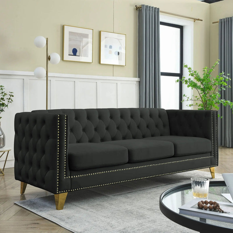 Modern Sofa With Button Tufting, Upholstered Couch For Living Room by HouseOfZazla