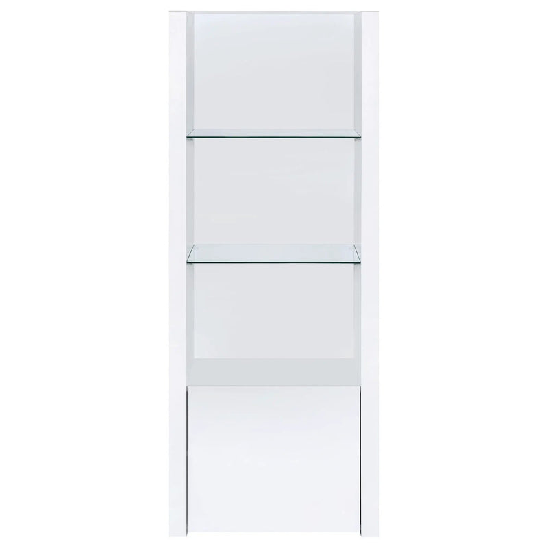 Jude 3-shelf Engineered Wood Media Tower High Gloss White by Unique Piece Furniture