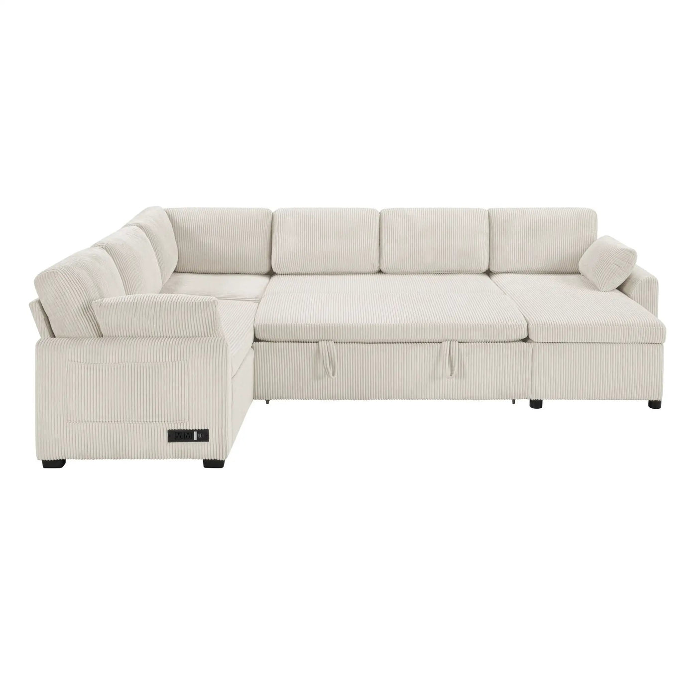 Convertible U-Shaped Sectional Sofa Bed With Reversible Chaise by HouseOfZazla