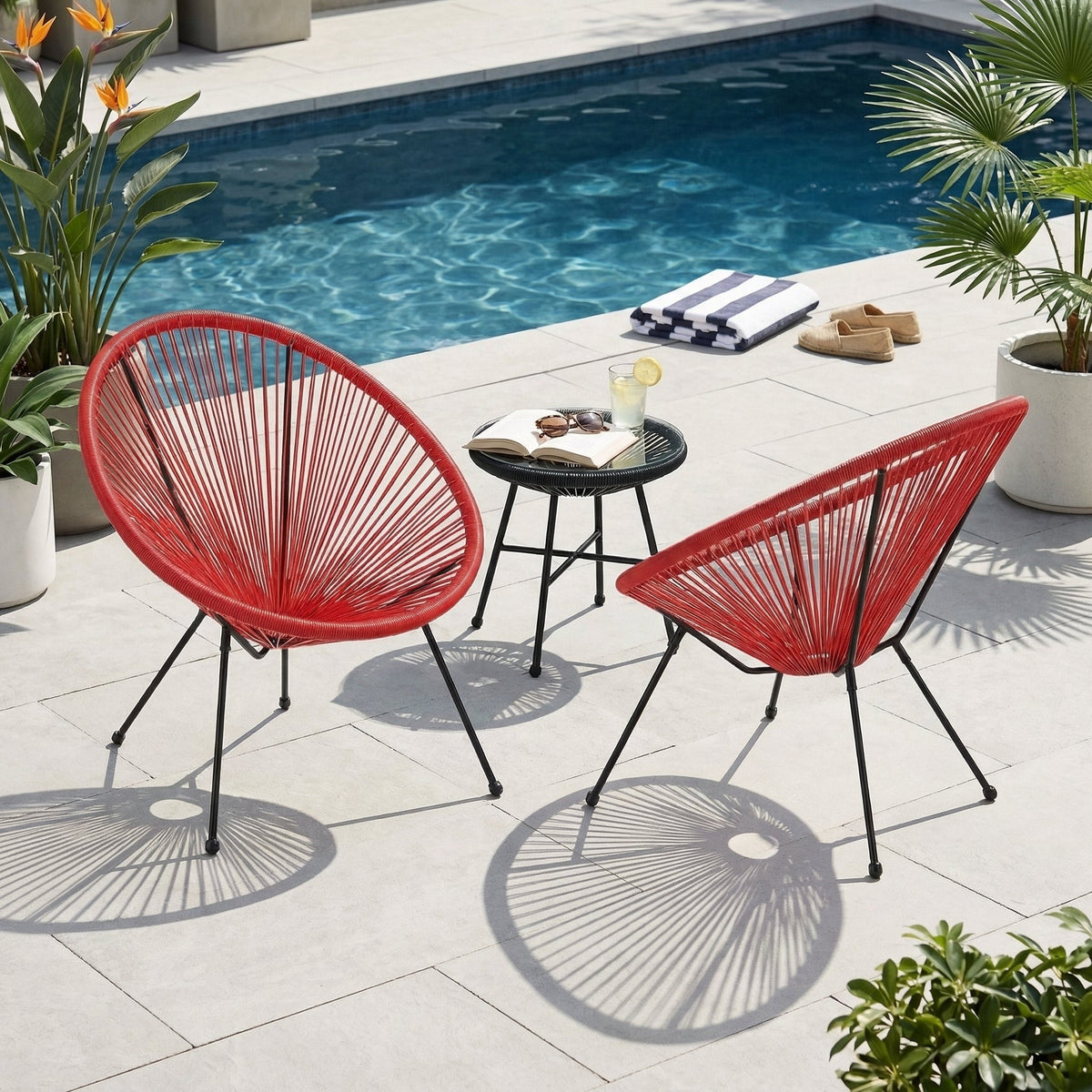 Anson Chair Set of 2 Patio Seating with Modern Weave - Available in 4 Colors, photo 2 of 10