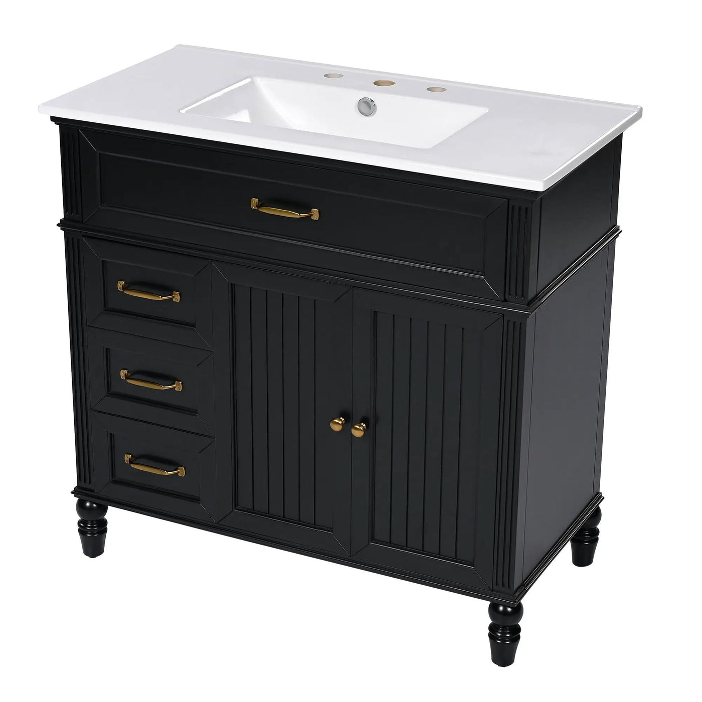 Bathroom Vanity With Sink, Freestanding Cabinet & Drawers by HouseOfZazla