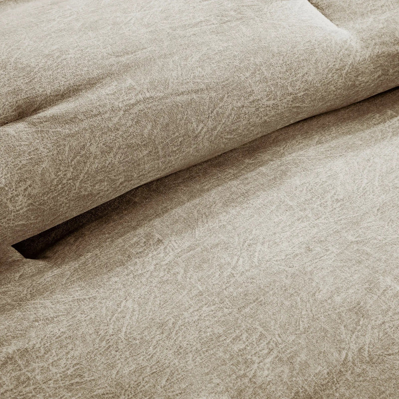 7 Piece Faux Suede Comforter Set Tan California King by HouseOfZazla