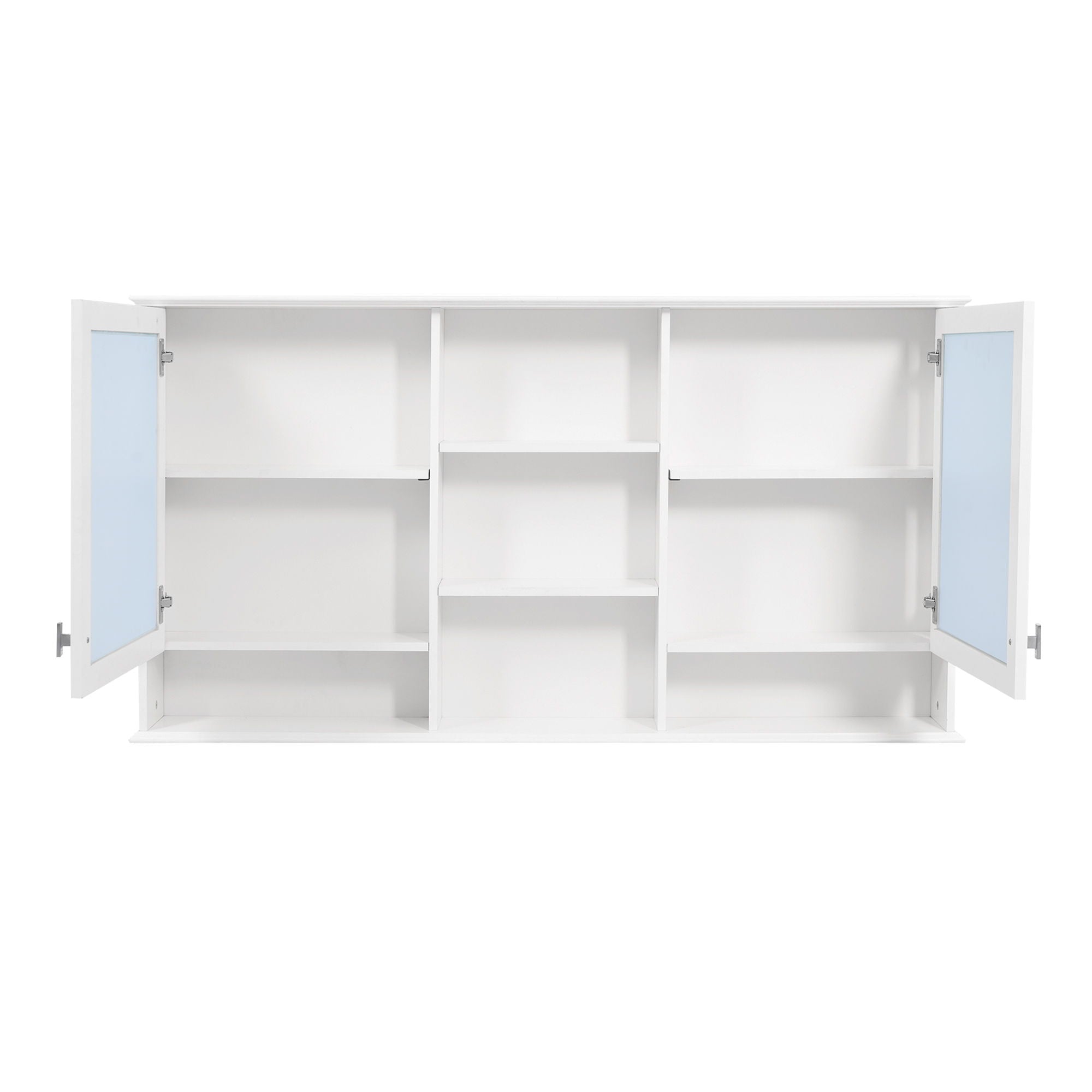 Wall Mount Mirror Cabinet With Adjustable Shelves - White by HouseOfZazla