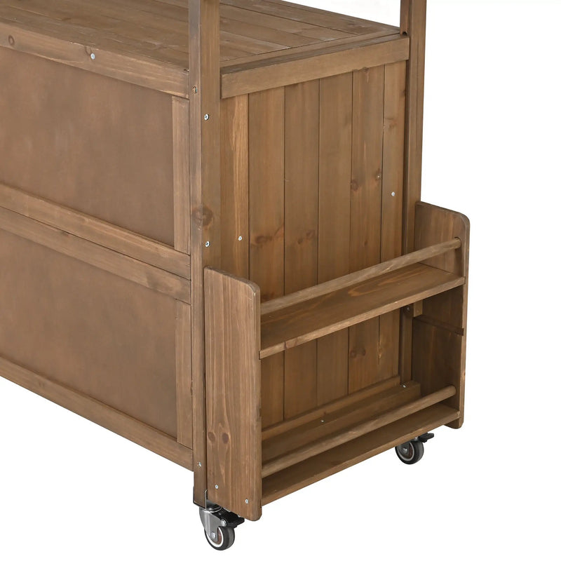 54.33' Farmhouse Rolling Outdoor Kitchen Cart by HouseOfZazla