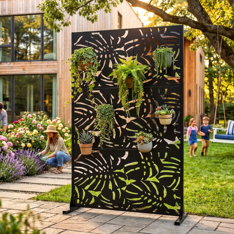 Metal Privacy Screens 3.3Ft x 6Ft Outdoor and Indoor Divider by HouseOfZazla