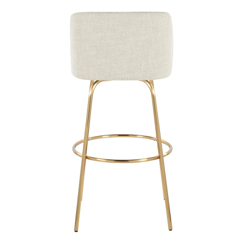 Toriano - Contemporary Fixed Height Barstool With Swivel And Round Footrest (Set of 2) by Unique Piece Furniture