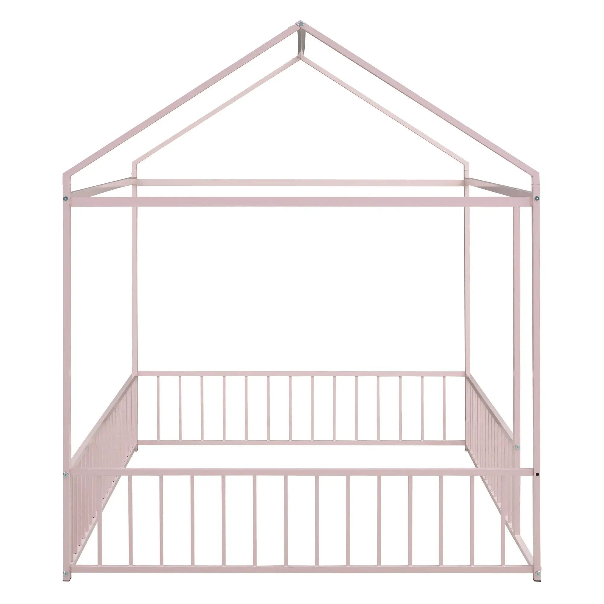 Metal Bed House Bed Frame With Fence by HouseOfZazla