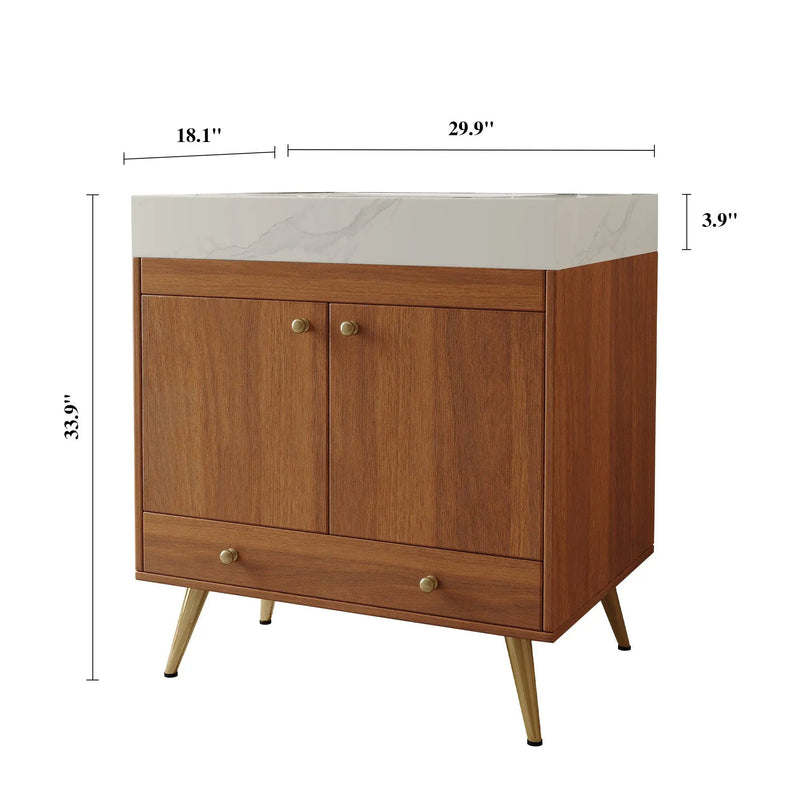 Mid-Century Free-Standing Bathroom Vanity by HouseOfZazla
