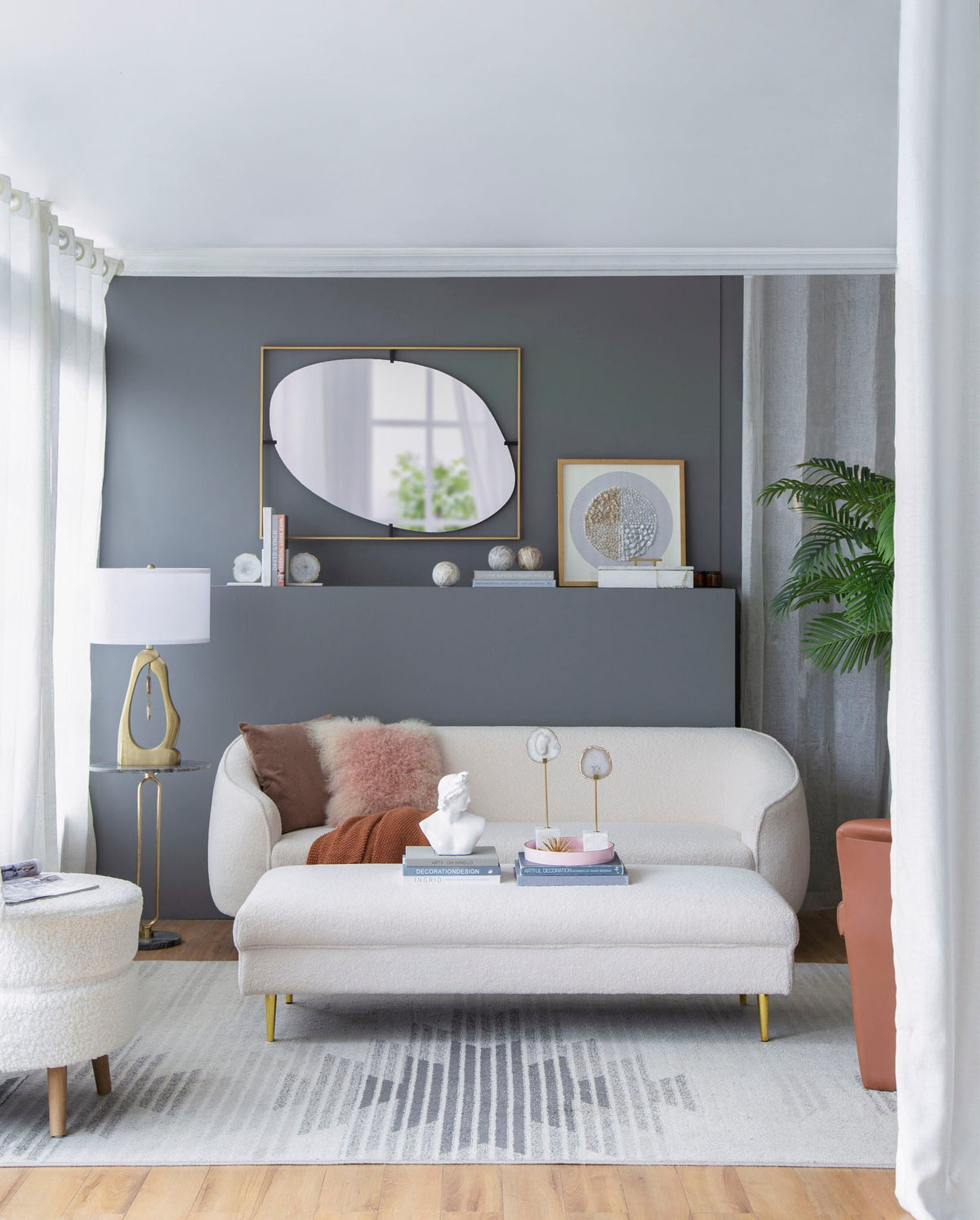 Gold Metal Frame Wall Mirror with Contemporary Design, photo 11 of 28