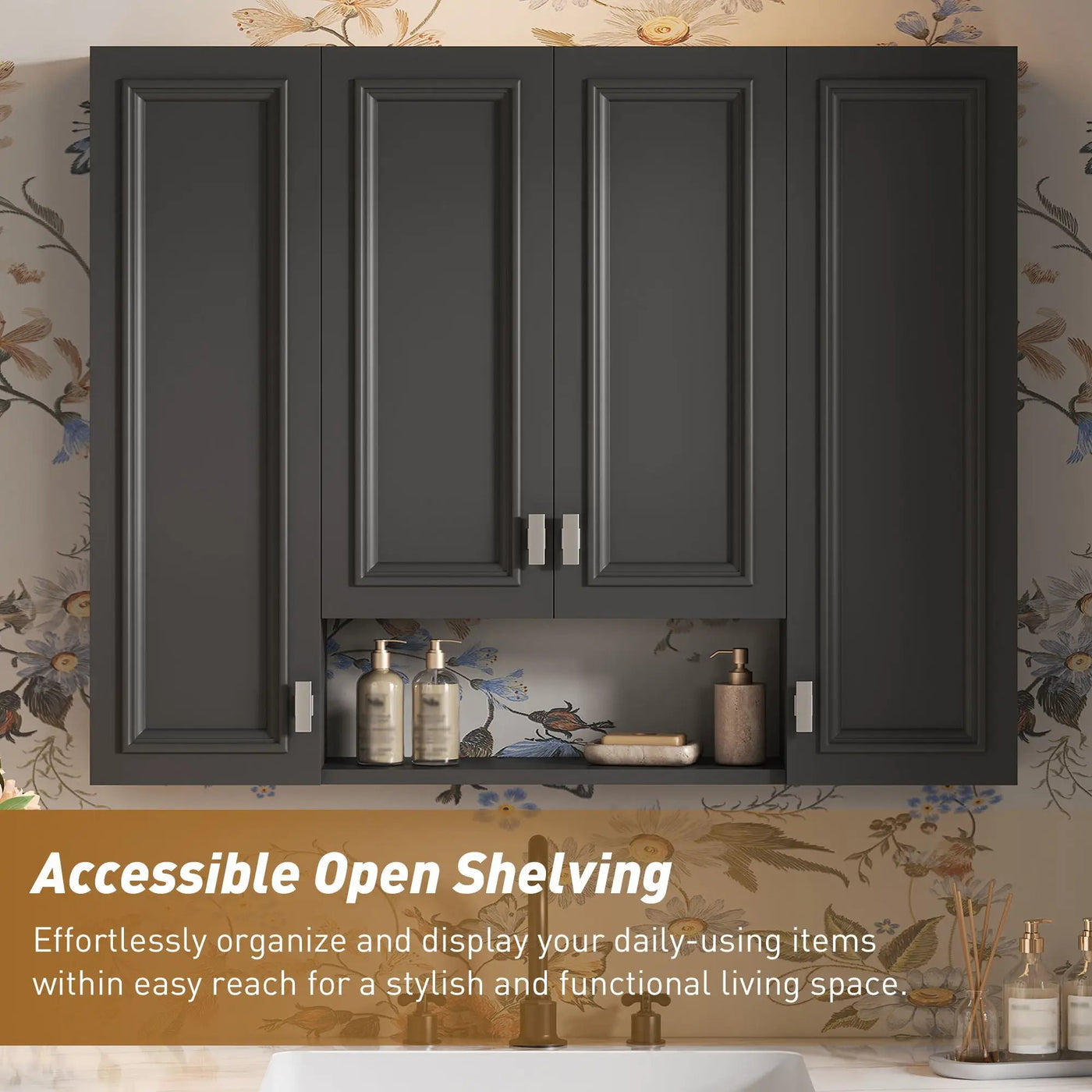 Wall Mounted Bathroom Cabinet With 5 Adjustable Shelves by HouseOfZazla