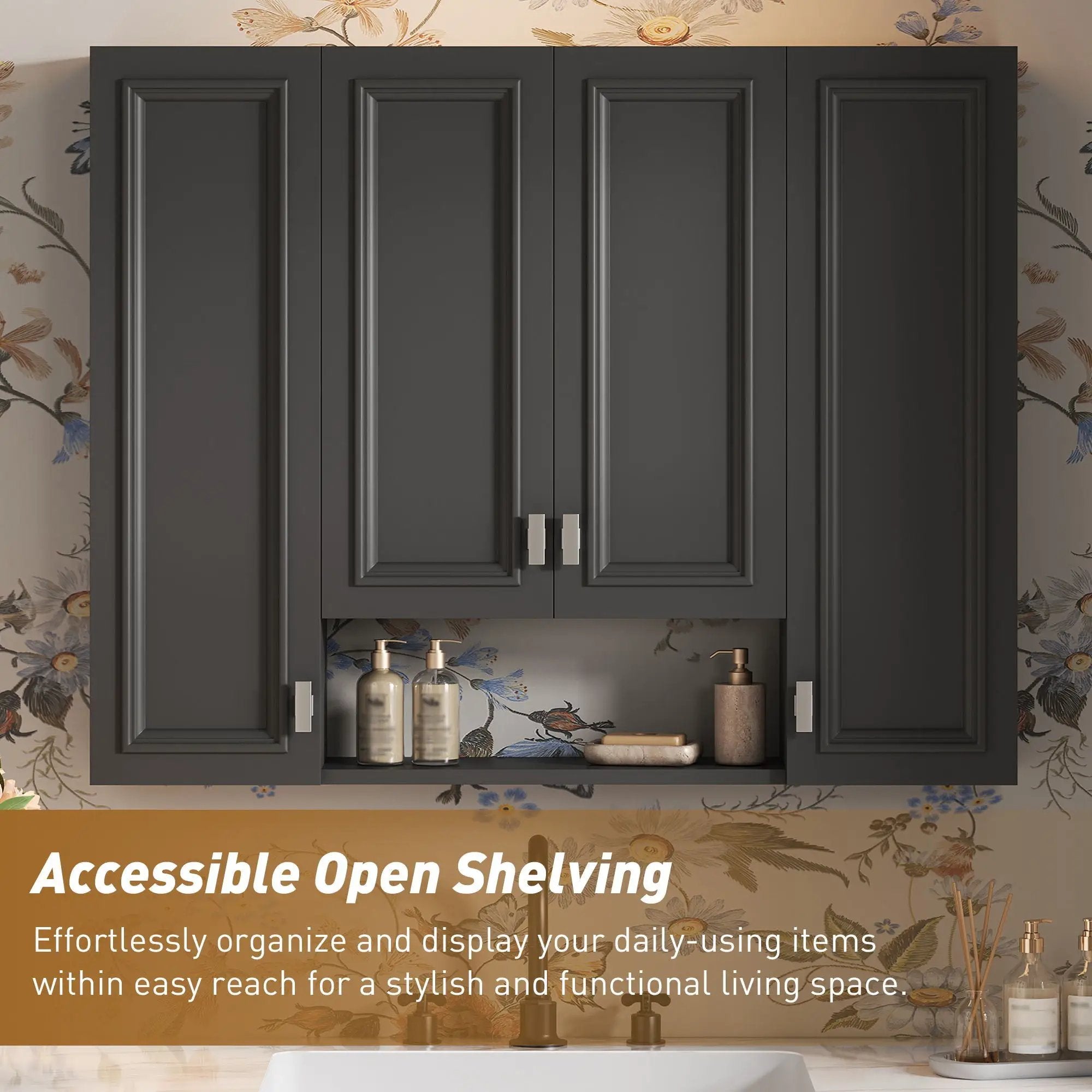 Wall Mounted Bathroom Cabinet With 5 Adjustable Shelves by HouseOfZazla