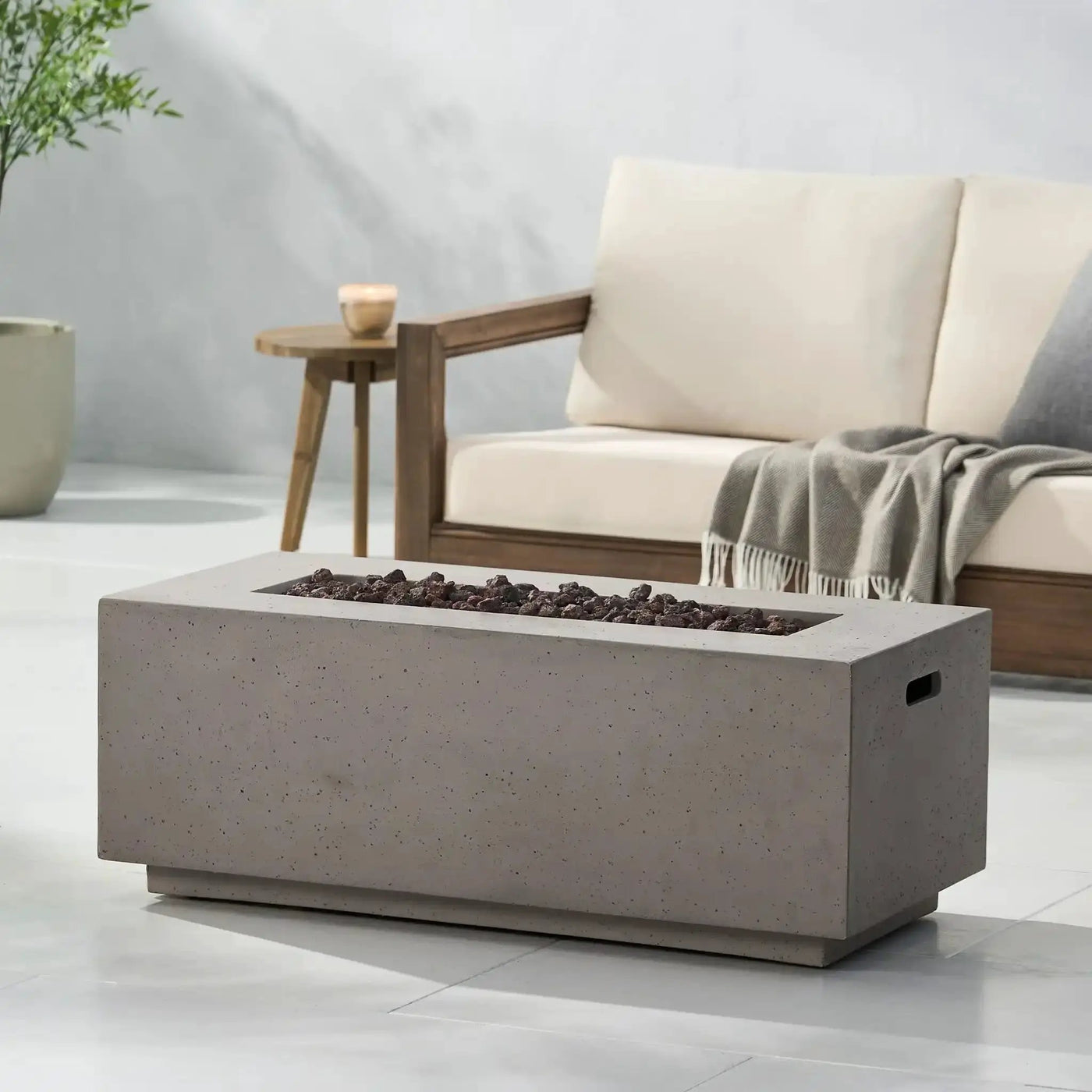 Contemporary Outdoor 40,000 Btu Propane Fire Pit by HouseOfZazla