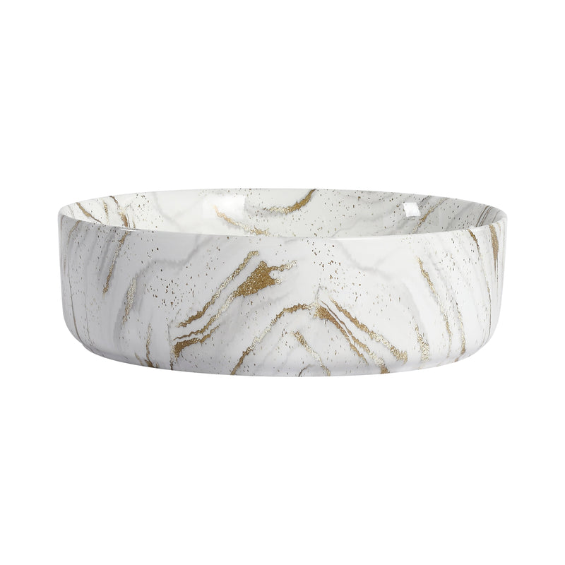 Ceramic Round Above Counter Bathroom Sink Art Basin by HouseOfZazla