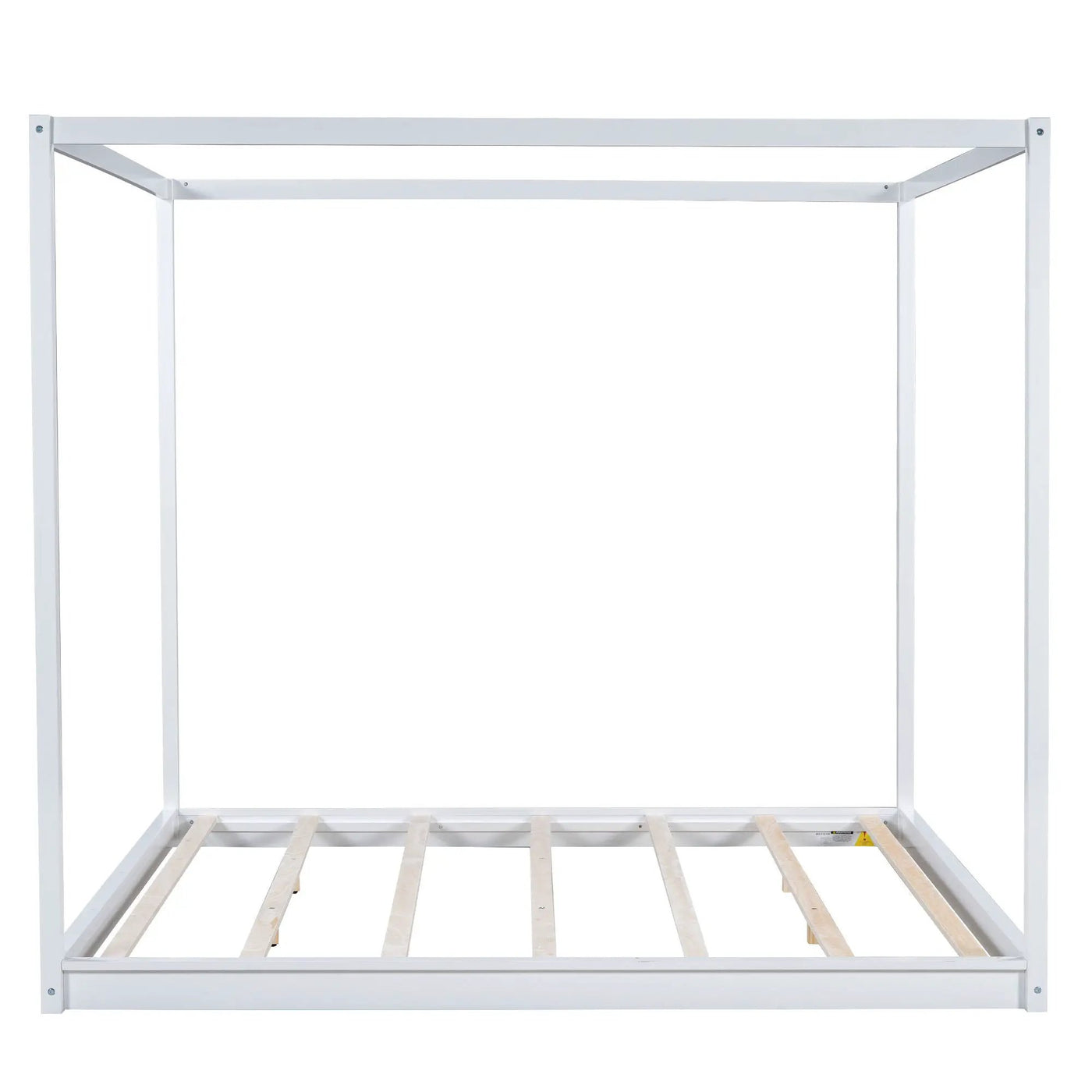 Wood Canopy Platform Bed With Support Legs And Airflow Slats by HouseOfZazla