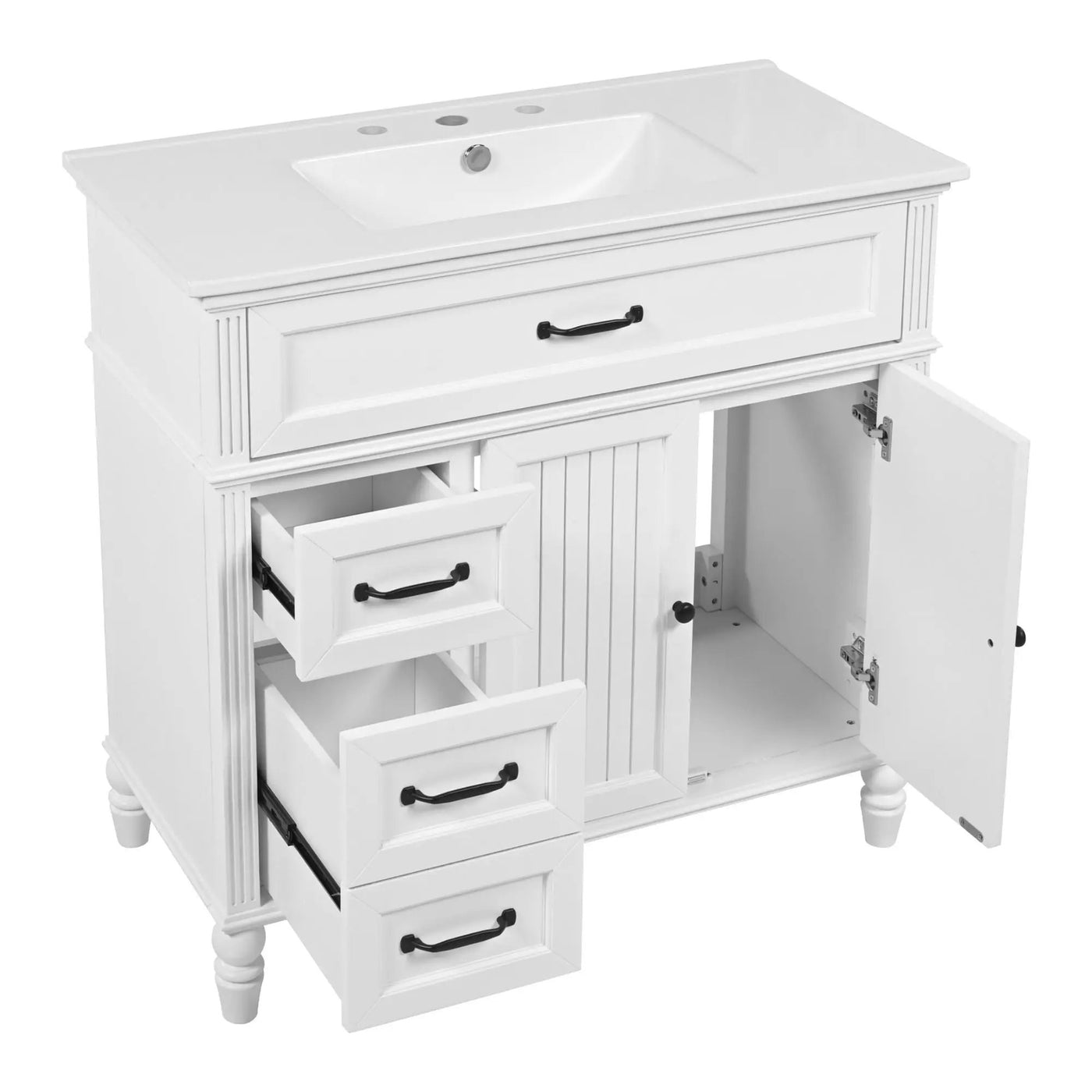 Bathroom Vanity With Sink, Freestanding Cabinet & Drawers by HouseOfZazla