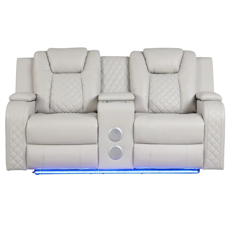 Benz - Power Recliner Set With LED Lighting And USB Charging by HouseOfZazla