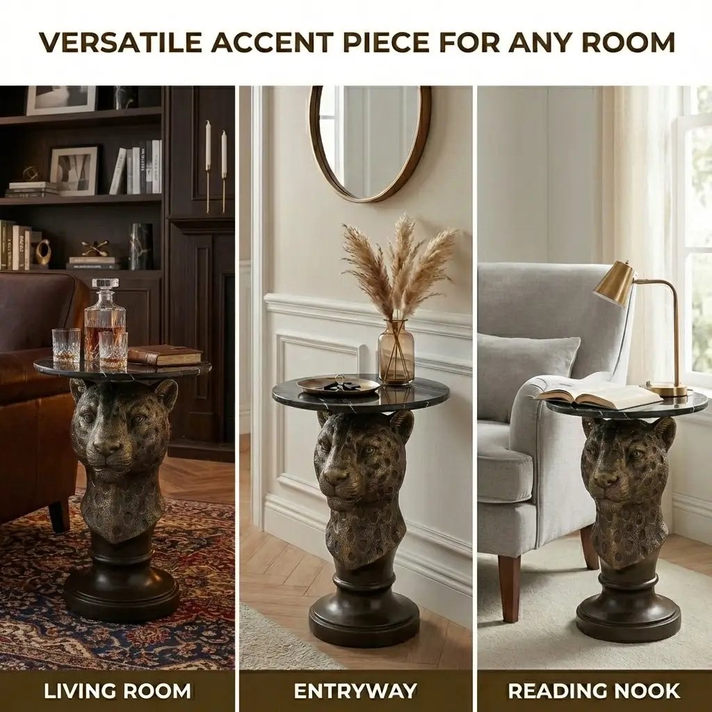 Leopard Head Accent Table by HouseOfZazla