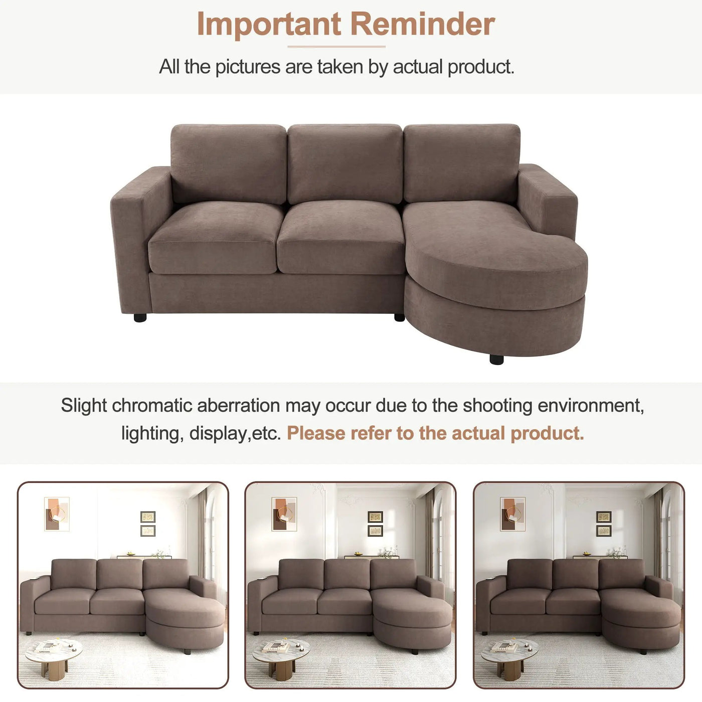 Modern L-Shaped Sectional Sofa With Curved Chaise, USB Ports, And Side Storage Pockets by HouseOfZazla