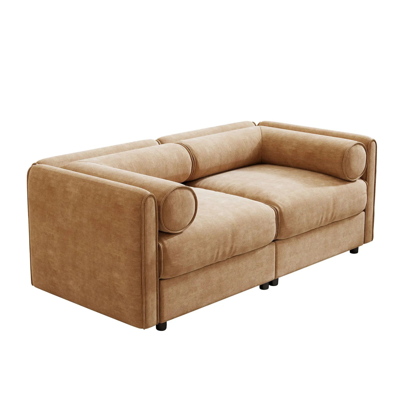Stylish Sofa With Storage Seat And Cylindrical Backrest by HouseOfZazla
